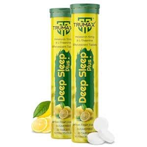 TRUMAX Deep Sleeping Tablet Plus, Melatonin 10mg & 100 mg L-Theanine ...