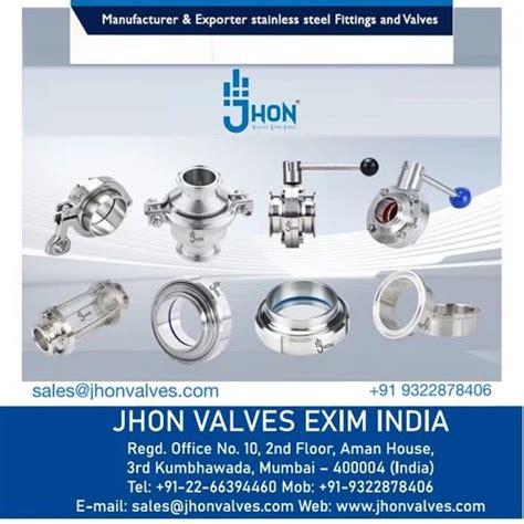 Stainless Steel Valve - 304 Ss Dairy Butterfly Valve With Sms Union ...