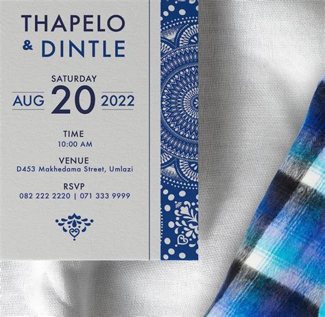Editable Tswana Shweshwe Wedding Invitation Template - Etsy India