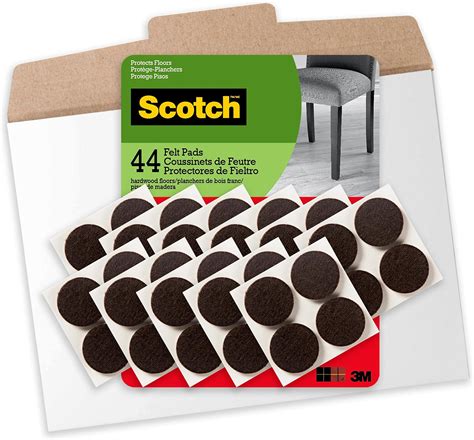 Scotch Felt Pads 44 PCS Brown, Felt Furniture Pads for Protecting ...