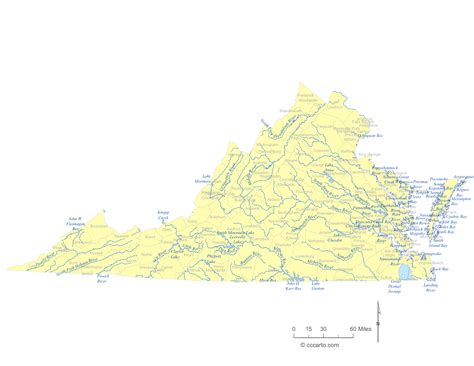 Virginia Lakes & Rivers Map – CCCarto