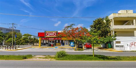 Playa del Carmen Quintana Roo Mexico 2021 Oxxo supermarket shop store at road street gas station ...
