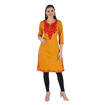 Buy TRENDY MART Woollen Fabric Round Collared 3/4 Sleeve Kurti for ...