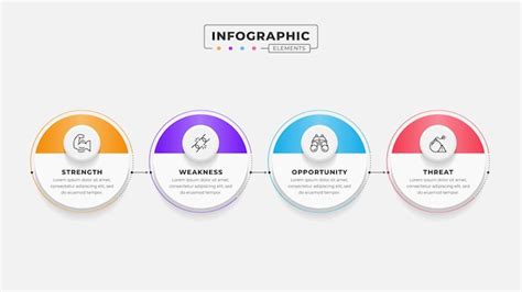 Modèle d'infographie d'analyse Swot avec des icônes | Vecteur Premium