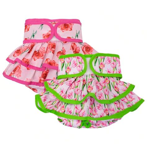 2Pcs Washable Female Dog Skirt Diaper Dog Diapers No Leak Reusable ...