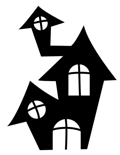 Halloween Haunted House Clipart Black