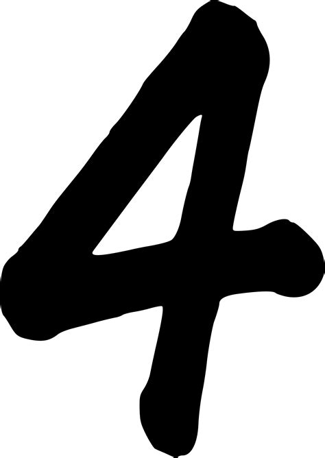 4 Number, Creative, Artwork, Signage, Vector PNG