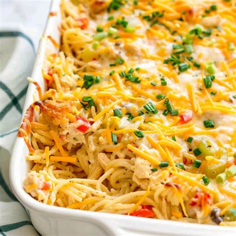 Chicken Spaghetti Casserole - Insanely Good