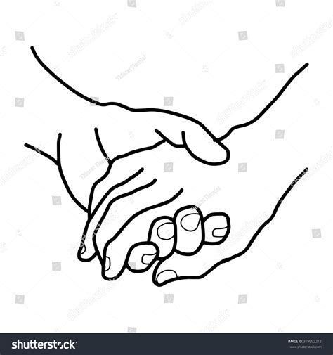 Illustration Vector Doodles Hand Drawn Female Stock Vector (Royalty Free) 319992212 - drawing of holding hands