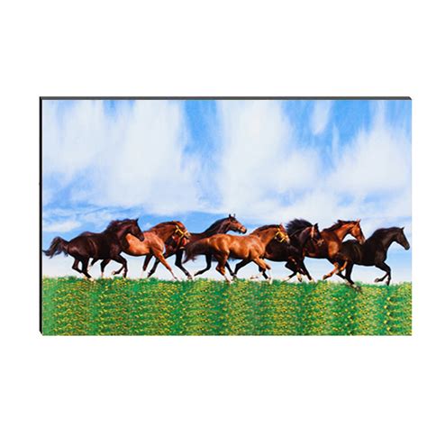 6MM MDF 7 Lucky Running Horses Satin Matt Texture UV Art Painting ...