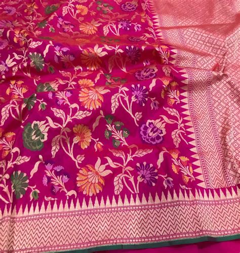 Pure Banarasi Handloom Katan Silk Tilffi Saree – ethnicstree