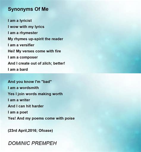 Poems Using Synonyms