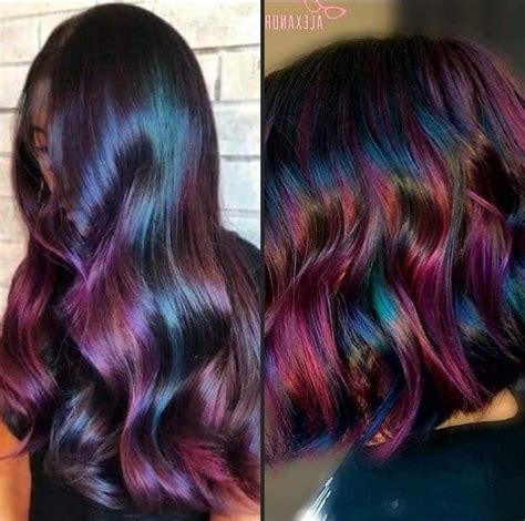 Pin by Pages and Pleasures on hair | Oil slick hair, Galaxy hair color ...