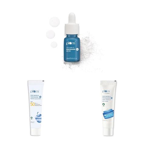 Plum 10% Niacinamide Face Serum 10ml| Plum 2% Niacinamide & Rice Water ...