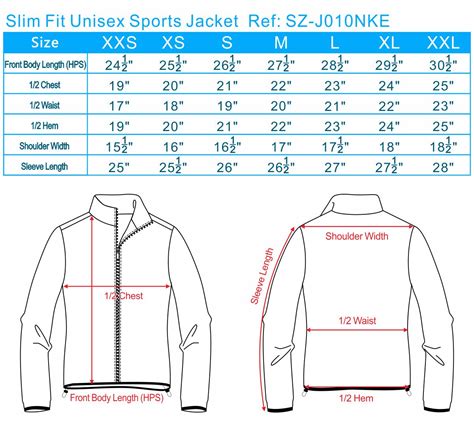 Mens Sports Jacket Sizes Chart at Sara Gardner blog