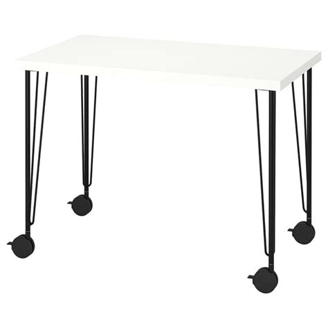 LINNMON / KRILLE desk, white/black, 100x60 cm (393/8x235/8") - IKEA