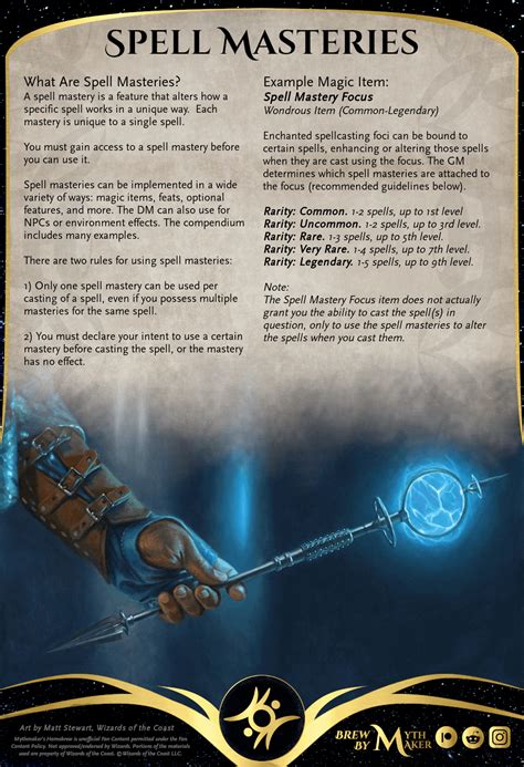 Spell Masteries: A system to spice up existing spells (Magic Items & 12 ...