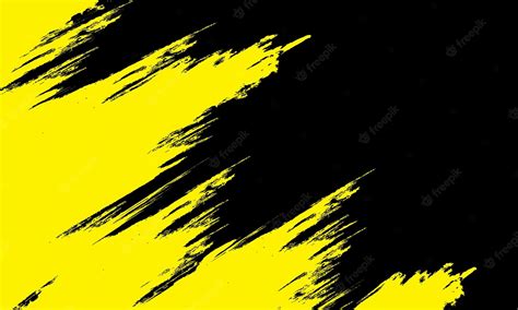Download Yellow And Black Paint Brush Strokes On A Black Background ...