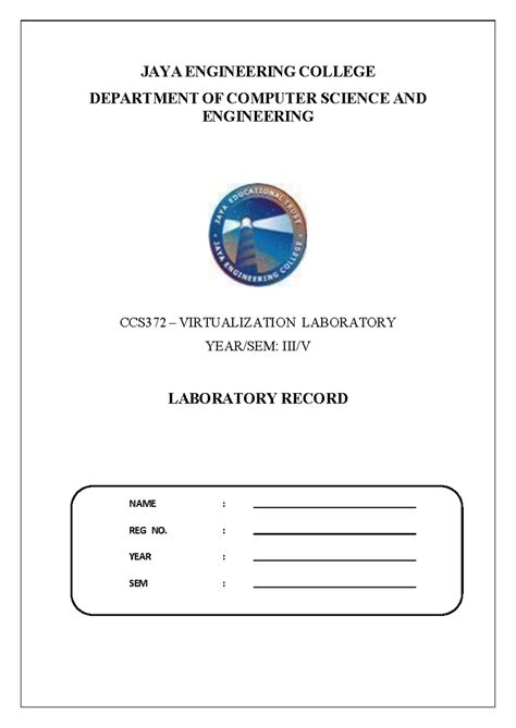 CCS372 Virtualization Laboratory Record - Practical Work Documentation ...