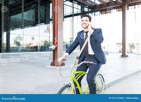 Entrepreneur Commuting To Office on a Bike Stock Photo - Image of male, environmentalist: 131719284