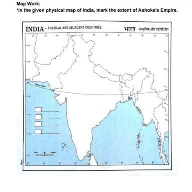 Map Work: *In the given physical map of India, mark the extent of ...