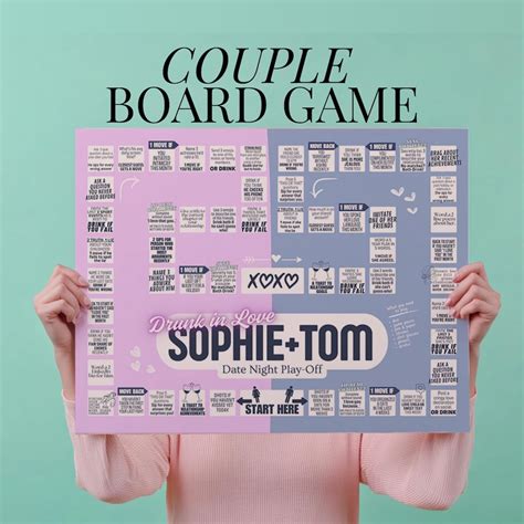 Date Night Drinking Game Personalized Couple Board Game for Date Night ...