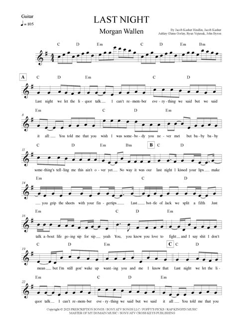 Sheet Music Guitar Chords