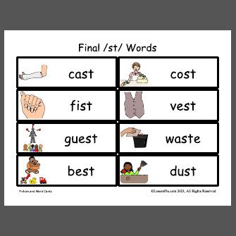 Final /st/ Words