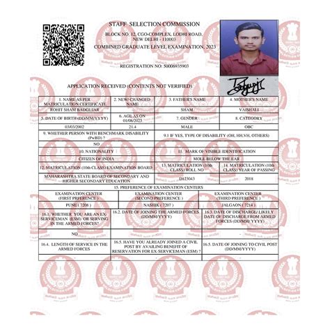 Application Form Draft Print For All - STAFF SELECTION COMMISSION BLOCK ...