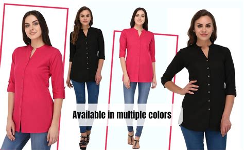 Pistaa's Women's Solid Cotton Top Kurti (X-Small, Baby Pink) : Amazon ...