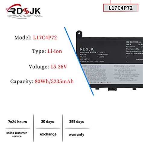 Buy L17C4P72 L17L4P72 L17M4P72 L18M4P71 Laptop Battery for Lenovo ...