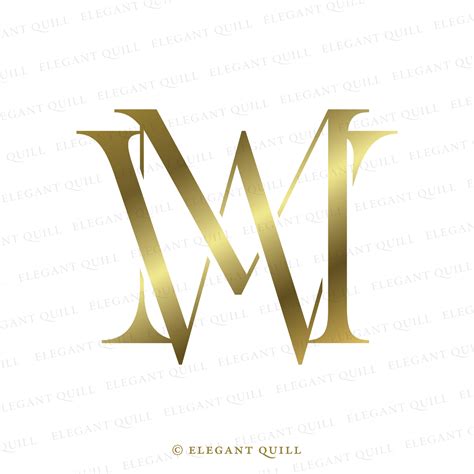 Married Couple Monogram, MW Initials Logo – Elegant Quill
