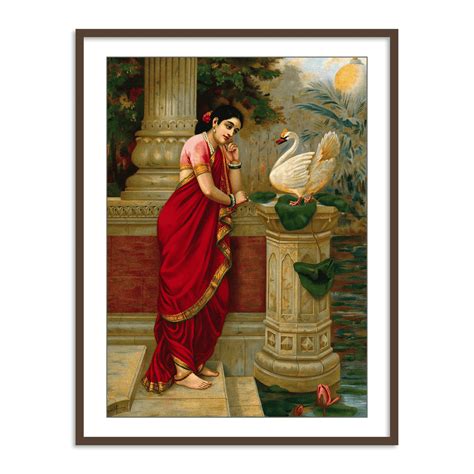 A swan telling Damayanti of Nala's love by Raja Ravi Varma | Wall Art ...