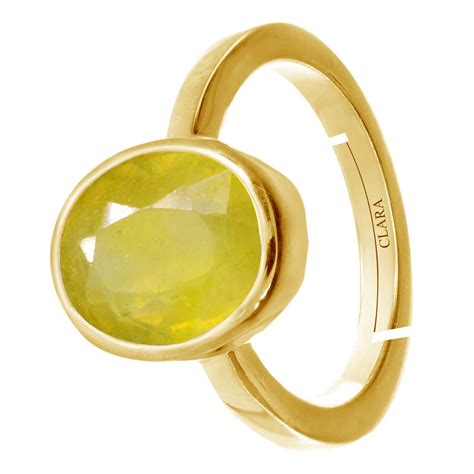 Buy Natural & Certified Yellow Sapphire Pukhraj Gemstone Rings – CLARA