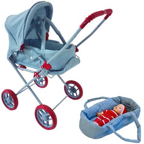 Baby Doll Stroller Play Set, 3-in-1 Babydoll Stroller with Removable ...