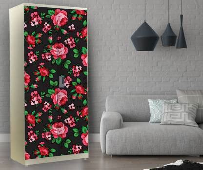 decorative design 213.36 cm Almirah Sticker Self Adhesive Sticker Price ...