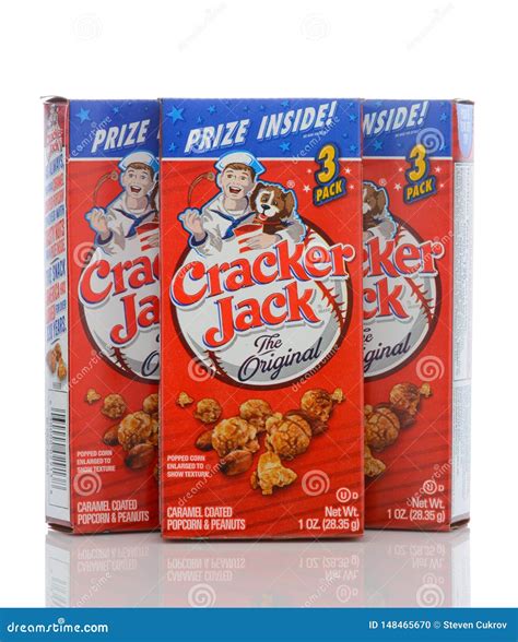 Three Boxes of Cracker Jack Snack Consisting of Molasses Flavored ...