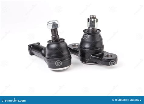 Tip, Tie Rod and Ball, Trunnion Ball ,ball Joint for Car Isolated on White Background. New Car ...