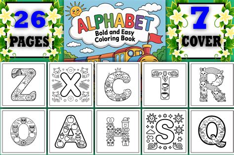 Bold & Easy Alphabet a,B,C Coloring Book Graphic by M.M GRAPHICS DESICN ...