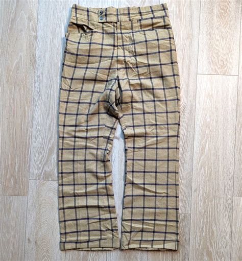 Levi's Vintage 60s Yellow-Tan Plaid Boot Cut Dress Pa… - Gem