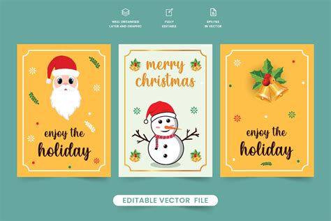 Best 34+ Free Beautiful Christmas Cards Design Vector