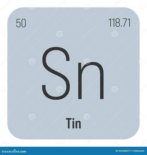 Tin, Sn, Periodic Table Element Stock Illustration - Illustration of atom, atomic: 353328277
