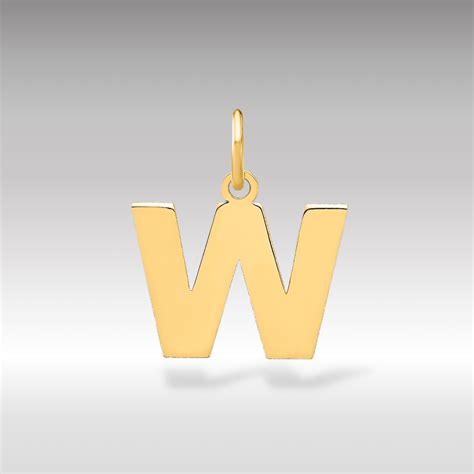 14K Gold Block Letter "W" Pendant | Charlie & Co. Jewelry