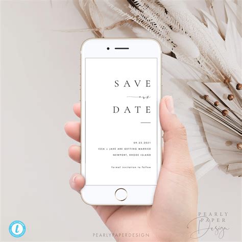 Electronic Save the Date Template, Digital Save Our Date Templett, E ...