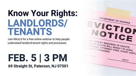 Know Your Rights: Landlords/Tenants, 69 Straight St, Paterson, 5 ...