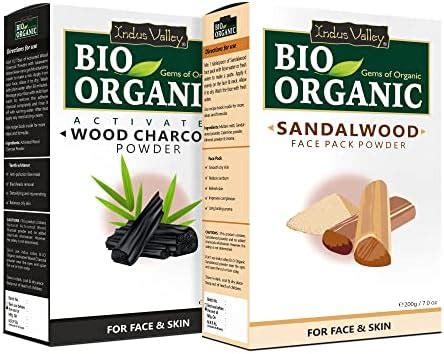 INDUS VALLEY Organic Activated Charcoal Powder & Sandalwood Face Mask ...
