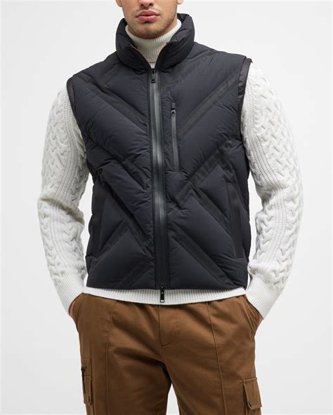 Brunello Cucinelli Men's Quilted Down Nylon Vest | Neiman Marcus