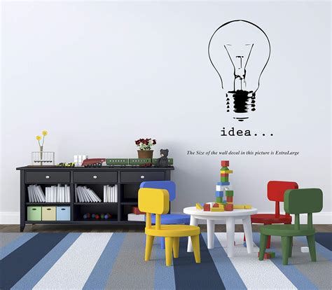 PEACOCKRIDE Idea. I Motivational I Wall Decal Large Black (PVC Vinyl ...