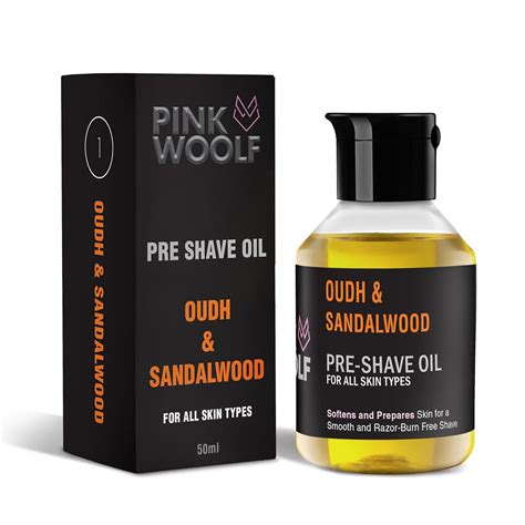 Pink Woolf Pre Shave Oil for Men (OUDH & SANDALWOOD) | Softens Beard ...