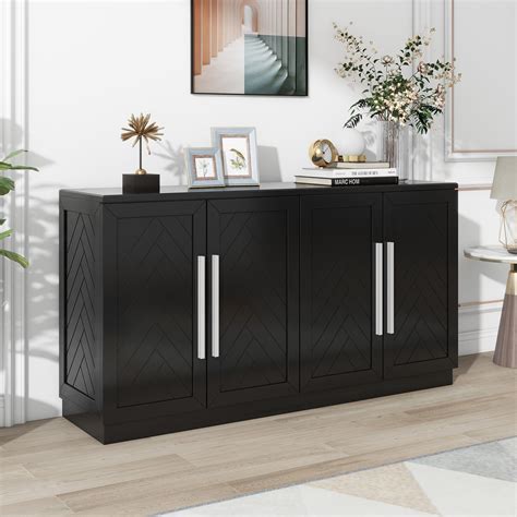 Latitude Run® Sideboard With 4 Doors Large Storage Space Buffet Cabinet | Wayfair